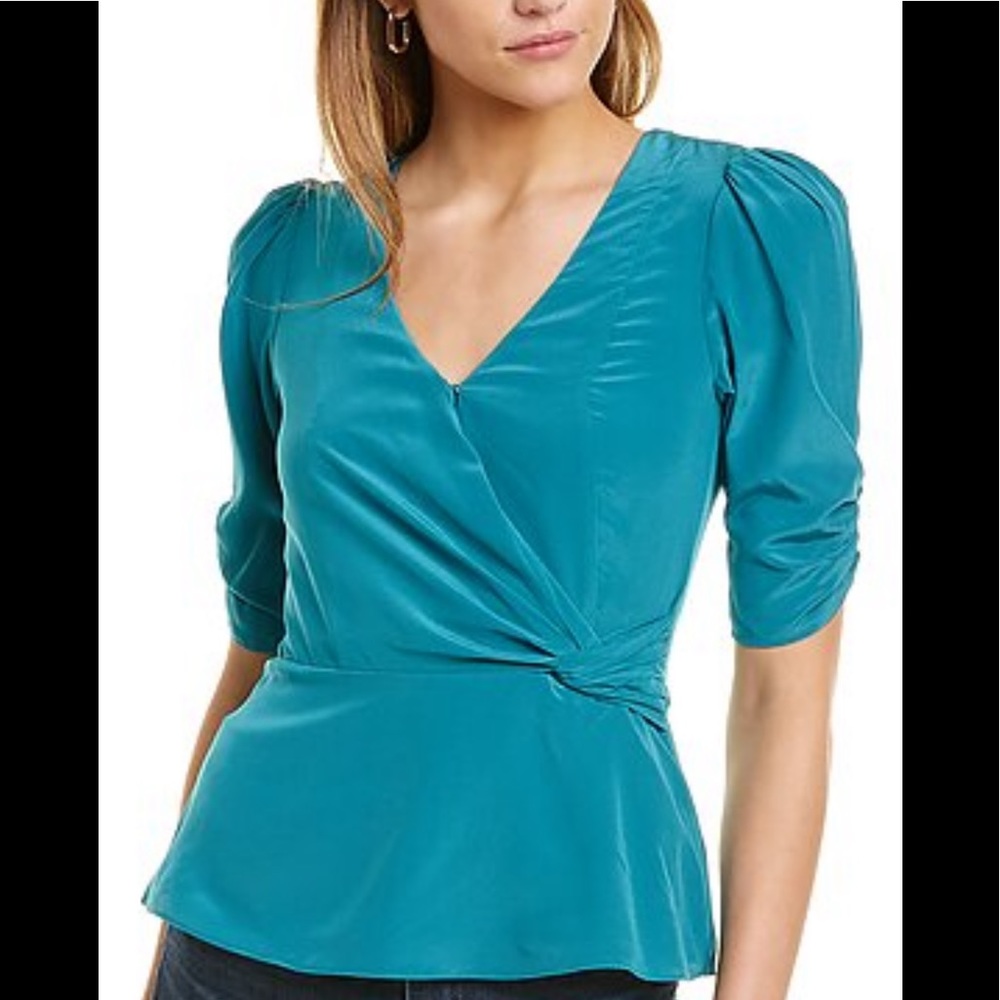 parker juniper wrap silk blouse